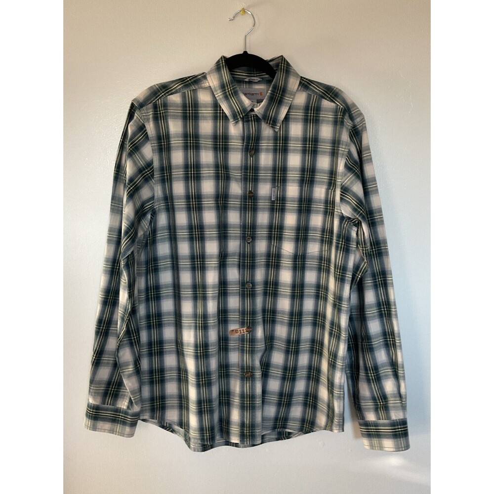 CARHARTT | Shirt Long Sleeve Button Front Plaid Relaxed Fit Top | Size M
